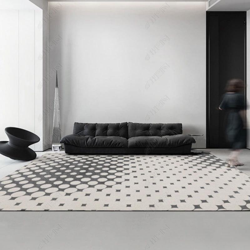 Французский минималистский черно-белый клетчатый ковер для гостиной или спальни