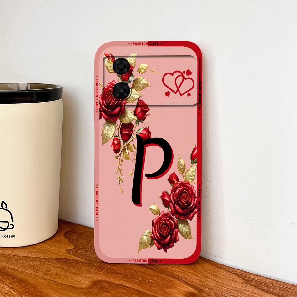 Чехол для Xiaomi Poco M4 M3 Pro Роскошный с розовыми буквами Мягкий гладкий корпус из жидкого силикона для Poco M 4 M 3 Легкая крышка для телефона