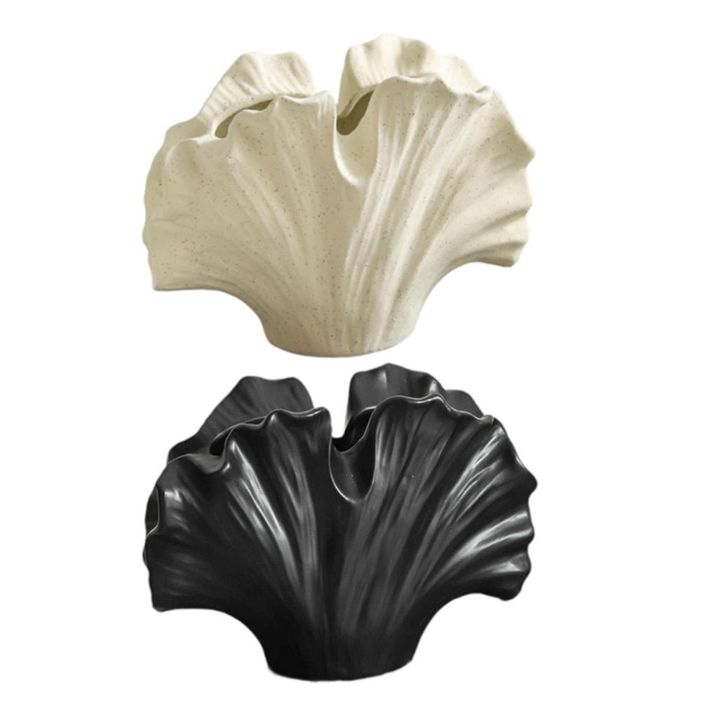 Ceramic Flower Vase Birthday Gifts Ginkgo Leaf Vase for Shelf Mantel Office