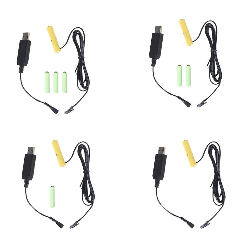 USB-кабель-элиминатор батарей AAA (2xAAA, 3xAAA, 4xAAA) для пульта дистанционного управления, игрушек, рождественской гирлянды, лампы, фонарика, часов