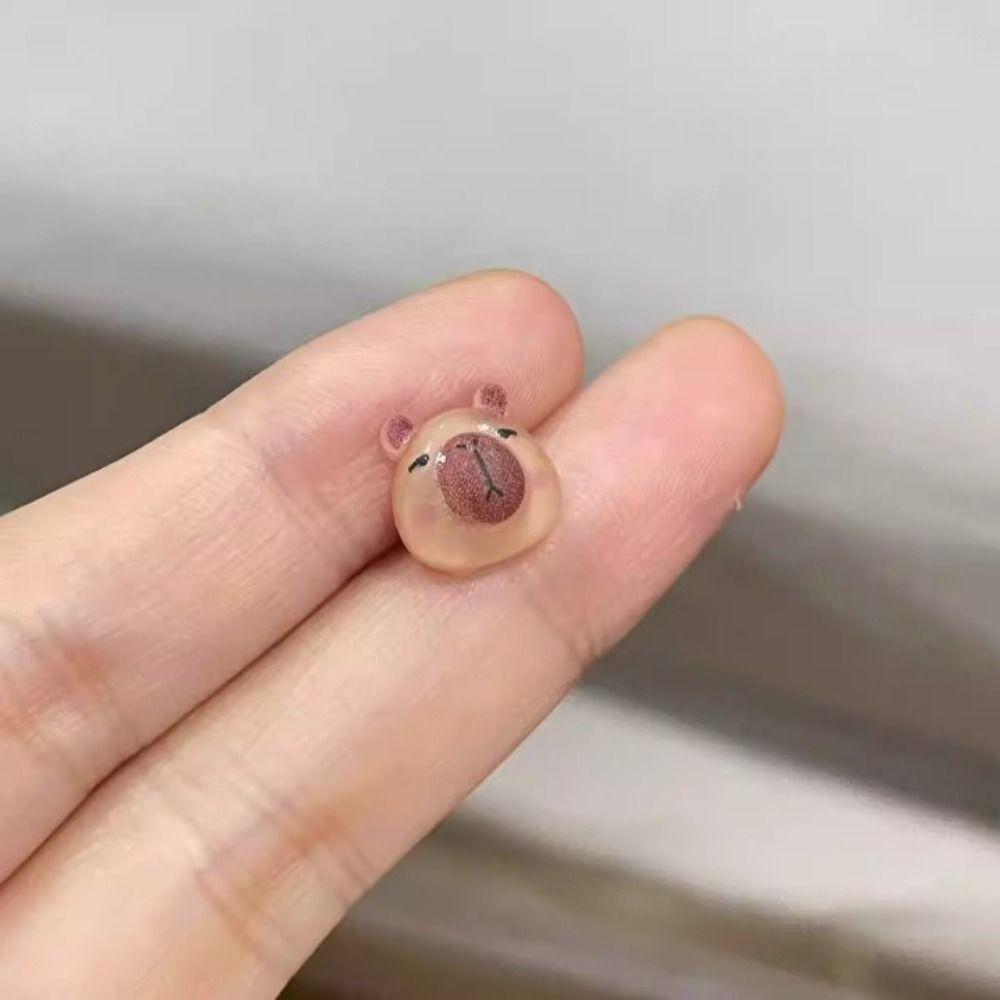 Korean Style Mini Ear Studs Transparent Capybara Stud Earring Personality Party
