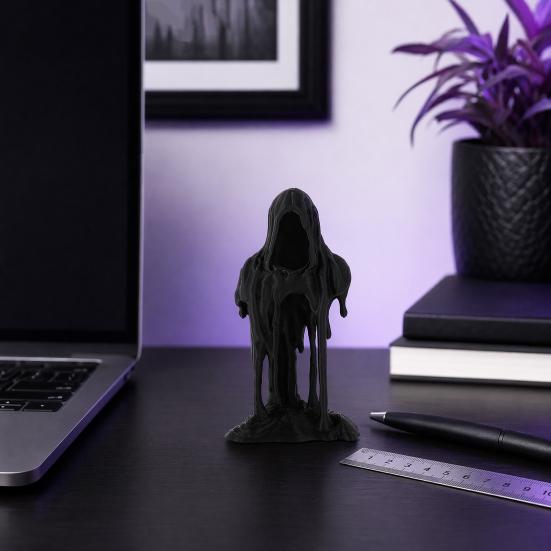 3D-печатная статуэтка Жнеца, Декор, Хэллоуинская фигурка на стол, Милый и жуткий настольный орнамент, Декор для полки домашнего офиса, Подарок для детей и друзей
