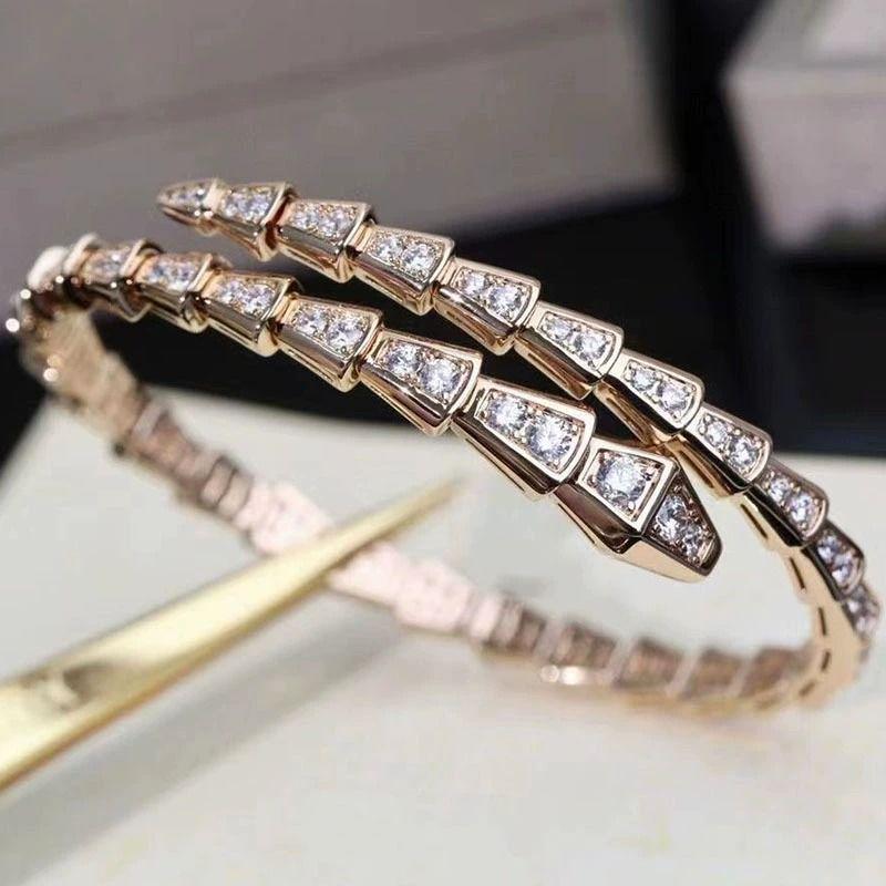 Браслет из змеевика Европейский и американский циркониевый браслет-змеевик, темпераментный браслет высокого класса, ниша