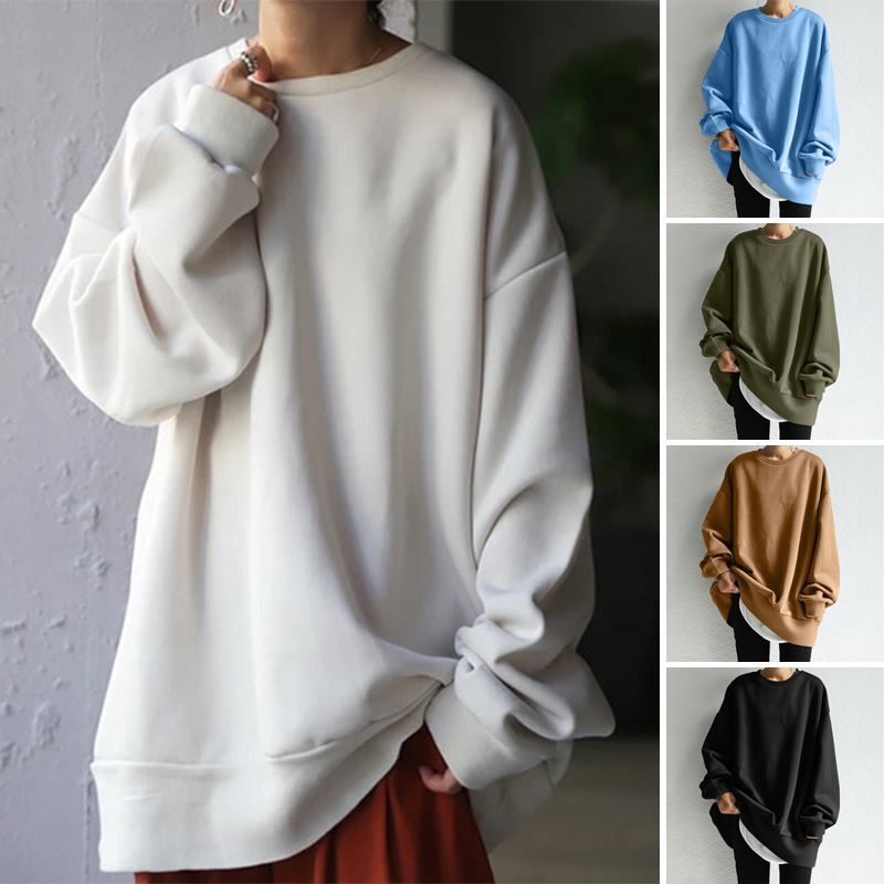 Winter Temperament Women's Pullover Round Neck Loose Fit Women's Hoodie Pullovers & Long Sleeves Women’s