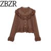 Za New Fall Women's Clothing 2025 Fashion Wind Fashion High Collar Romantic Wind Warp-Knitting Outwear 0014105