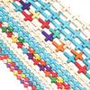 1 Strand 38cm Natural Stone Beads Colorful Charm Cross Shape Turquoise Beads For Necklace Earrings DIY Jewelry Making Wholesale