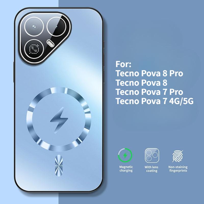 Чехол для Tecno Pova 8 7 Pro 4G 5G Новый AG Матовый Молния Магнитный PC-TPU Чехол для Tecno Pova 8 Pro Ударопрочный Бампер Funda