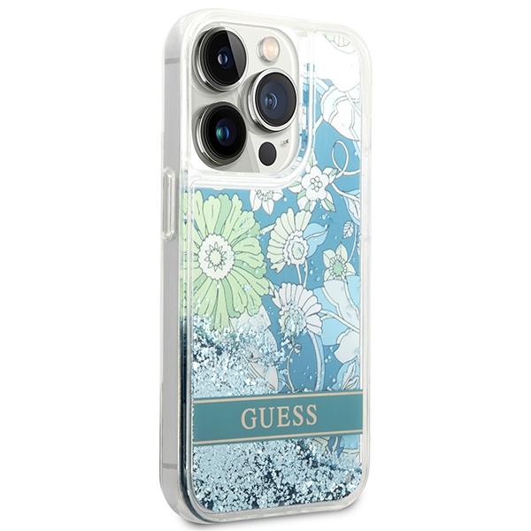 Guess Guhcp14Xlflsn Iphone 14 Pro Max 6,7 Zielony/Green Hardcase Flower Liquid Glitter
