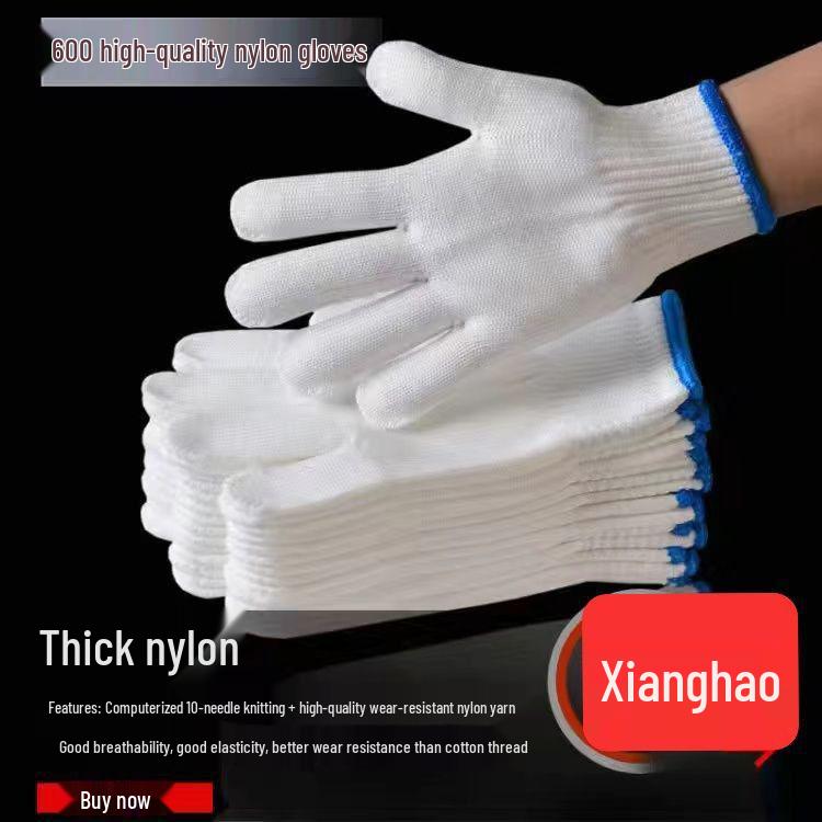 Durable Anti-Slip Nylon Work Gloves for Auto Repair and Construction - Unisex, Wear-Resistant, Thin Style