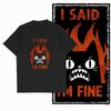 2026 Cool Cat Pure Cotton Printed Mens And Womens Personalized Round Neck Short Sleeved New Loose Casual Tshirt