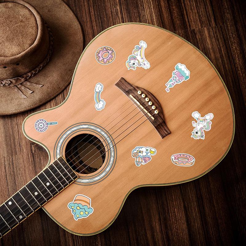 50 шт. наклеек «Единороги и пончики» наклейки для скейтборда наклейки для экстремальных видов спорта наклейки для чемодана на колесиках гитара кружка блокнот трендовые наклейки