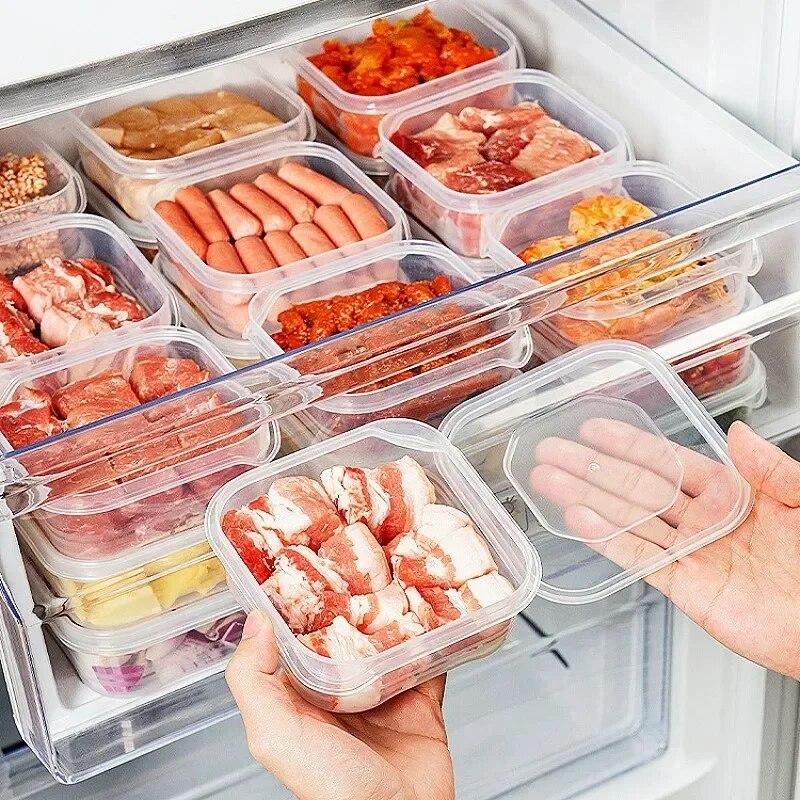 6 шт. 350 мл холодильник коробка для хранения замороженного мяса коробка для хранения свежести накладные органайзеры контейнеры для хранения продуктов