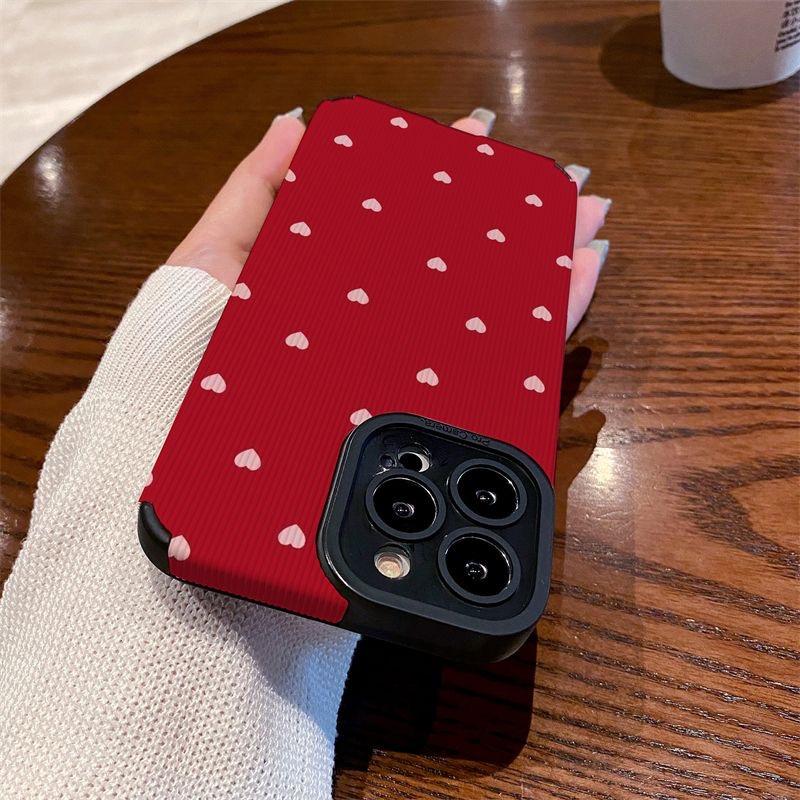 Moskado в корейском стиле, модный чехол для телефона с красным сердечком для Iphone 14 12 11 13 Pro Max X Xr Xs Max 14 7 8plus, мягкая задняя крышка из ТПУ
