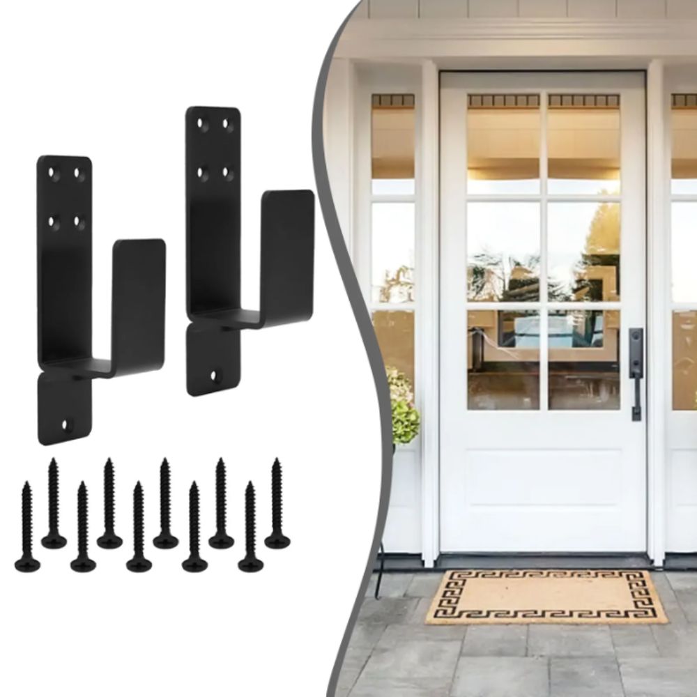 Heavy Duty Door Bar Holder Brackets Upgraded U-Shaped Bar Holders  Home Security