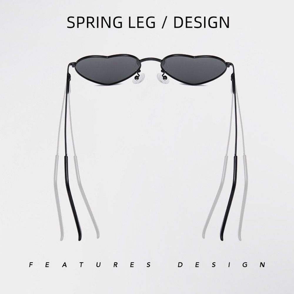 Vintage Metal Frame UV400 Protection Shades 90s Glasses Heart-Shaped Sunglasses Heart Sun Glasses