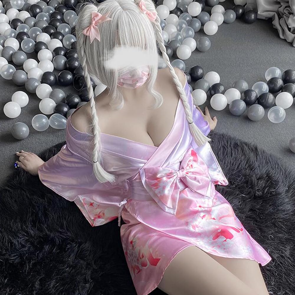 Комплект из 3 предметов юката, косплей, сексуальное кимоно ойран, японское платье, пижама Ямато Надешико, цветочный узор, нижнее белье в японском стиле, популярный косплей [LIKENNY]