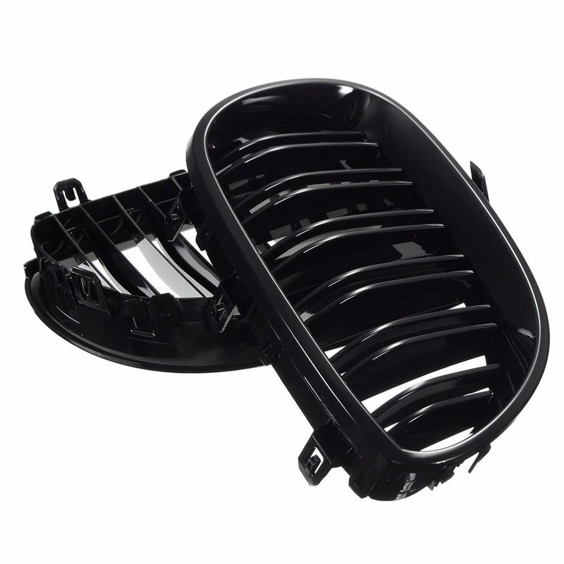 Gloss Black Car Front Bumper Kidney Grille For BMW E60 M5 E61 520i 545i 550i 535i 2003-2010 5 Series Double Slat Car Accessories