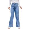 Women's Mid-Rise Stretch Jeans Fashion Straight Leg Denim Pants With Pockets