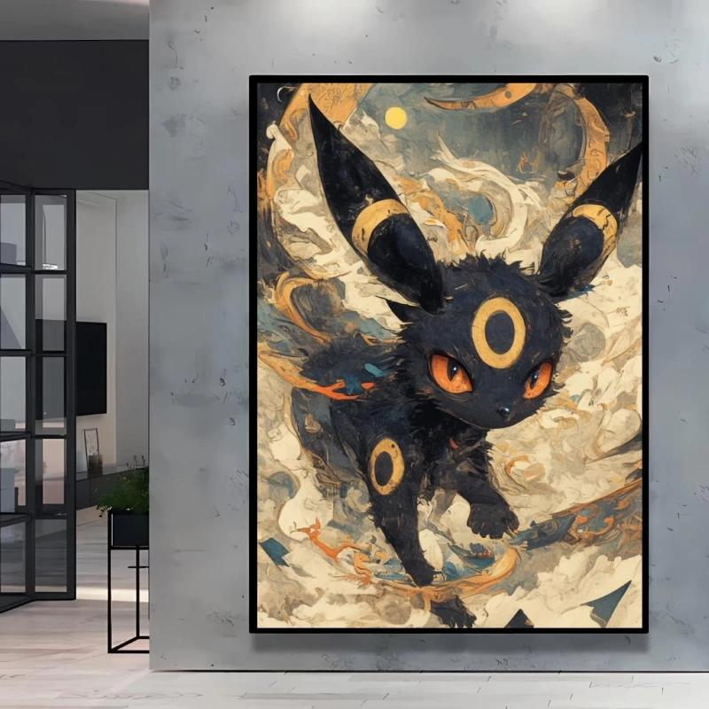 Stylish Umbreon Decorative High Quality Canvas Painting Available in Multiple Sizes Suitable for Different Home Spaces