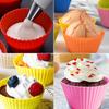 10Pcs Silicone Muffin Cups Non-Stick Cake Mold Food-Grade Reusable Cupcake Liners for Baking Pancakes Candies Muffins