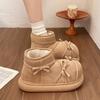 Retro Bow Snow Boots Women's Autumn and Winter New Niche Thick-soled Velvet Non-slip Short Boots Cotton Shoes Women
