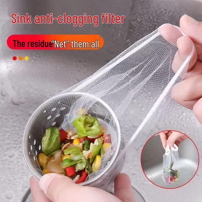Disposable Kitchen Sink Filter Net - Vegetable Washing Colander and Drain Bowl Clog Protector