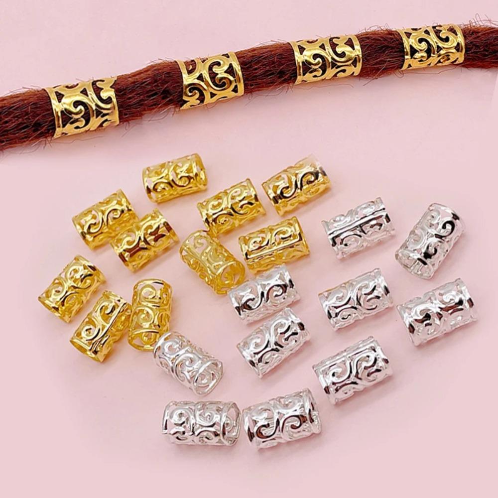 200 шт. Металлические зажимы для манжет, дреды, бусины, дреды, косички, трубки, полые кольца для волос для мужчин