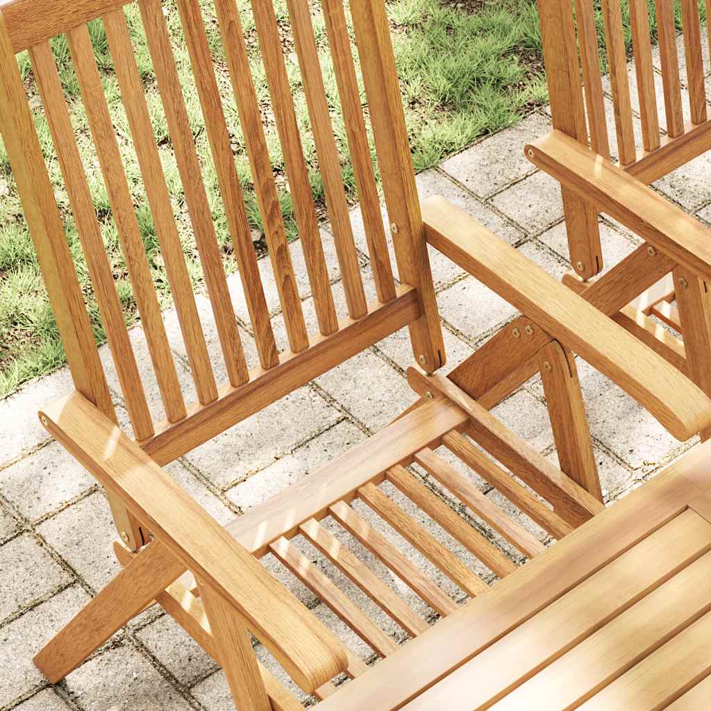 Garden Chairs 2 pcs. Foldable Solid Acacia Wood Brown
