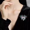 Enamel Butterfly Brooch for Women, Chinese Style, Pearl Brooch, Elegant and High-end Cheongsam Coat Pin