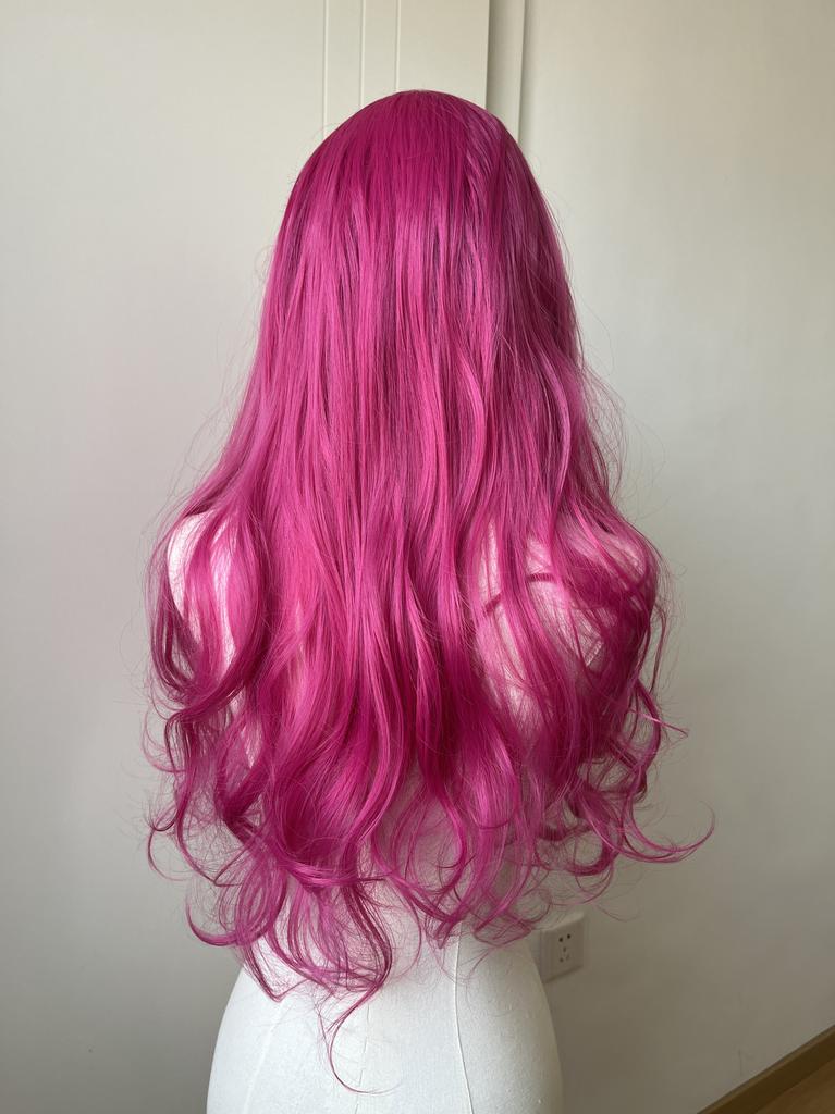Ashely Body Wave Lace Front Wig Pink Purple Red Cosplay Wigs 26inch 13*4 Wigs Lace Front Frontal High Temperature Fibers Hair