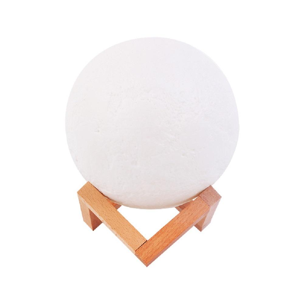 16 Colors LED 3D Moon Lamp Wodden Stand USB Charge Night Light