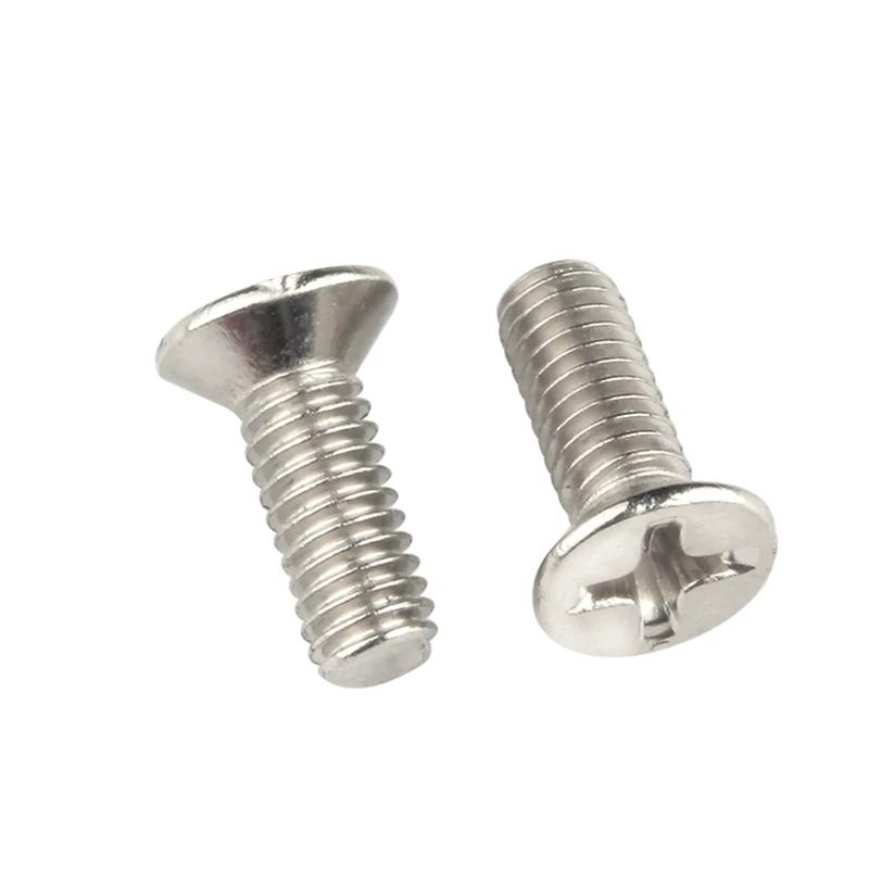 Никелированная углеродистая сталь крестообразная плоская потайная головка M1 M1.2 M1.4 M1.6 M1.7 M2 M2.5 M3 M3.5 M4 M5 M6 винты болты