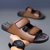FashionClassic Brown/black Handmade Slippers Casual Sandals Summer Men's Outdoor Comfortable Breathable Non Slip Soft Sole Beach Shoes