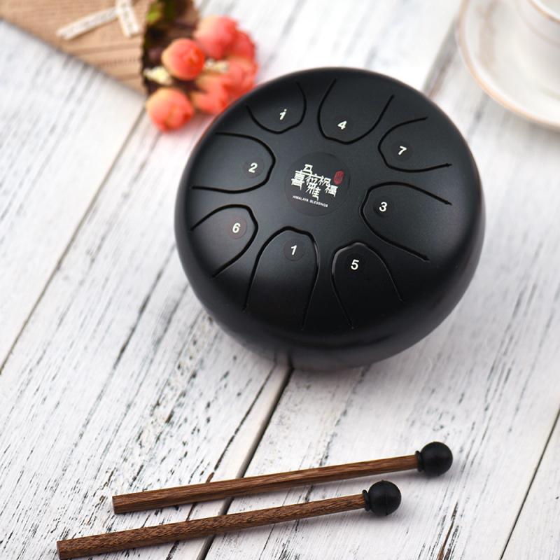 5.5 Inch C Key Steel Tongue Drum Mini 8-Tone Steel Hand Pan Drum Percussion Instrument with Drum Mallets Carry Bag new