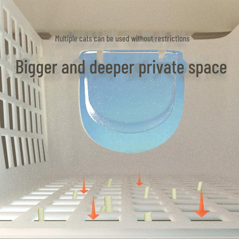 Полностью закрытый туалет для кошек в коридорном стиле: Большой, с длинным каналом, устойчивый к песку и запахам, для котят и крупных кошек