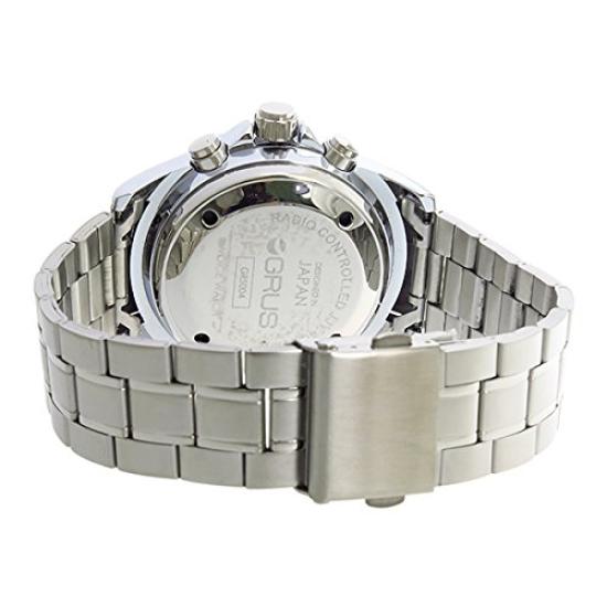 Часы с голосовым радиоприемником, говорящие на солнечных батареях, кварцевые, черные, серебристые [Grus] GRS004-02 [Мужские] [Товар]