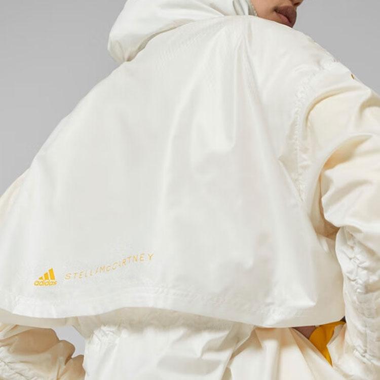 Women's Adidas Jackets Women's White Hooded (Non-detachable) Moderate Nipped-in Waist