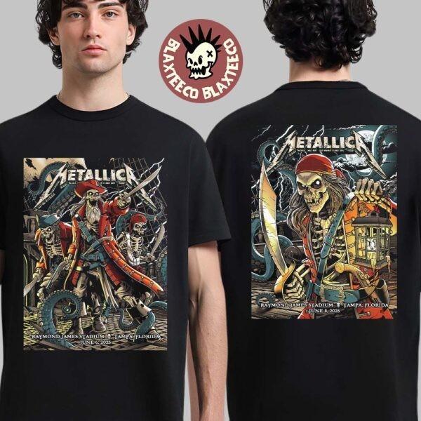 Metallica M72 Тампа 2025 Ночь 1 и 2 Пиратские Скелеты 6 и 8 Июня Футболка S-4XL Унисекс Футболка
