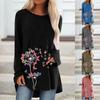 Женская мода с принтом и длинным рукавом, повседневный пуловер, топ с принтом, женская футболка с длинным рукавом, осенне-зимний топ