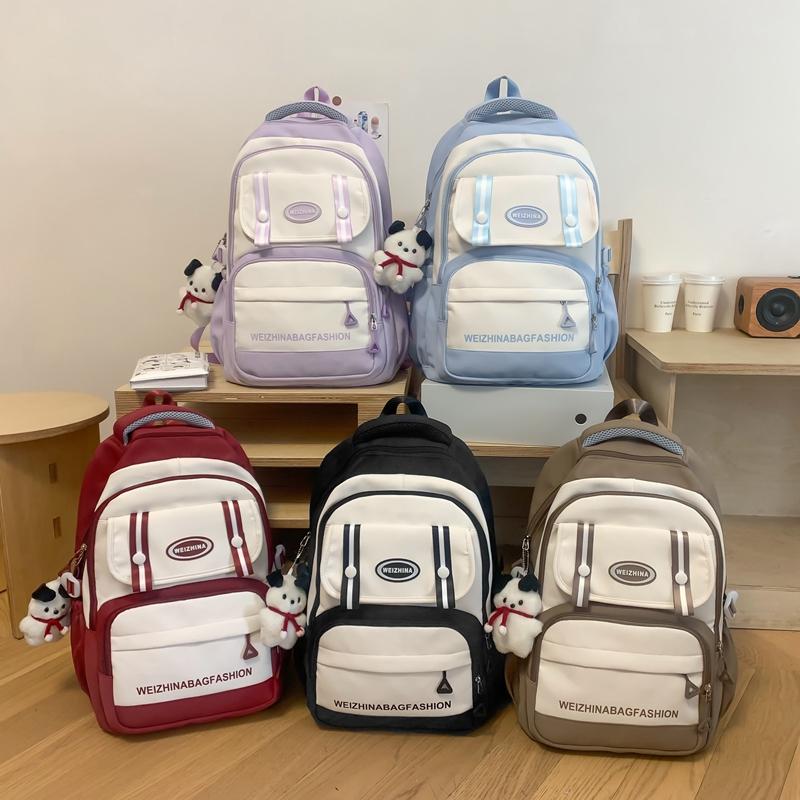 Студенческая школьная сумка, женский однотонный рюкзак для кампуса, рюкзак большой емкости