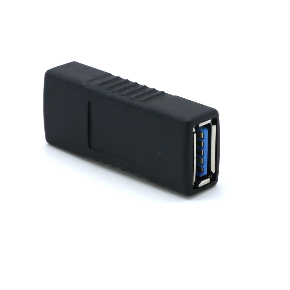 PC Laptop Black Blue Changer USB 3.0 Adapter Coupler Gender Type A Female To Female Connector