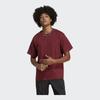 Adidas Однотонная свободная футболка с круглым вырезом и коротким рукавом, мужские топы, темно-красный цвет IB9472