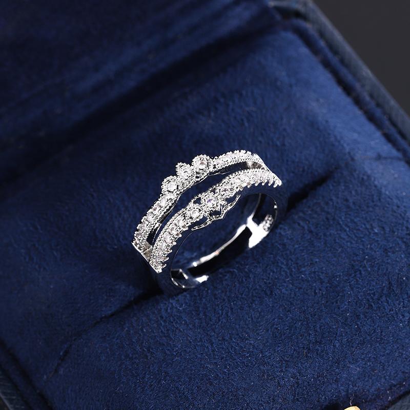 Минималистичные кольца для женщин, круглые циркониевые простые элегантные женские аксессуары, модные украшения, двойное кольцо, обручальные украшения