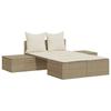 VidaXL Chaise longue double avec coussins beige résine tressée, chaise longue, chaise longue d'extérieur, lit de jour de 368393