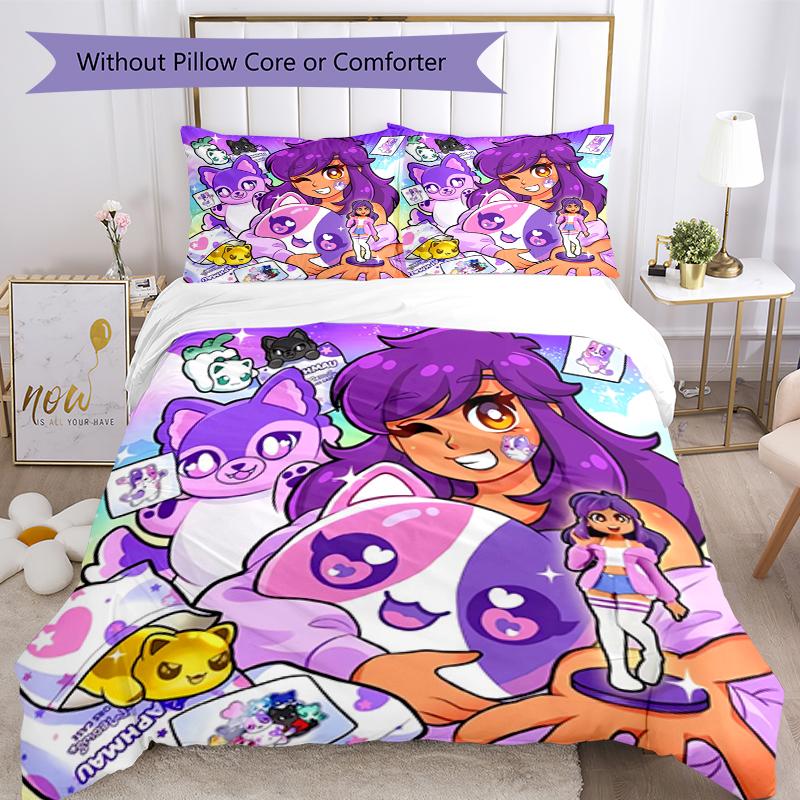 3pcs Aphmau Bedding Set Duvet Cover Closure Includes 1 Duvet Cover & 2 Pillowcases, Soft and Comfortable for All Seasons.