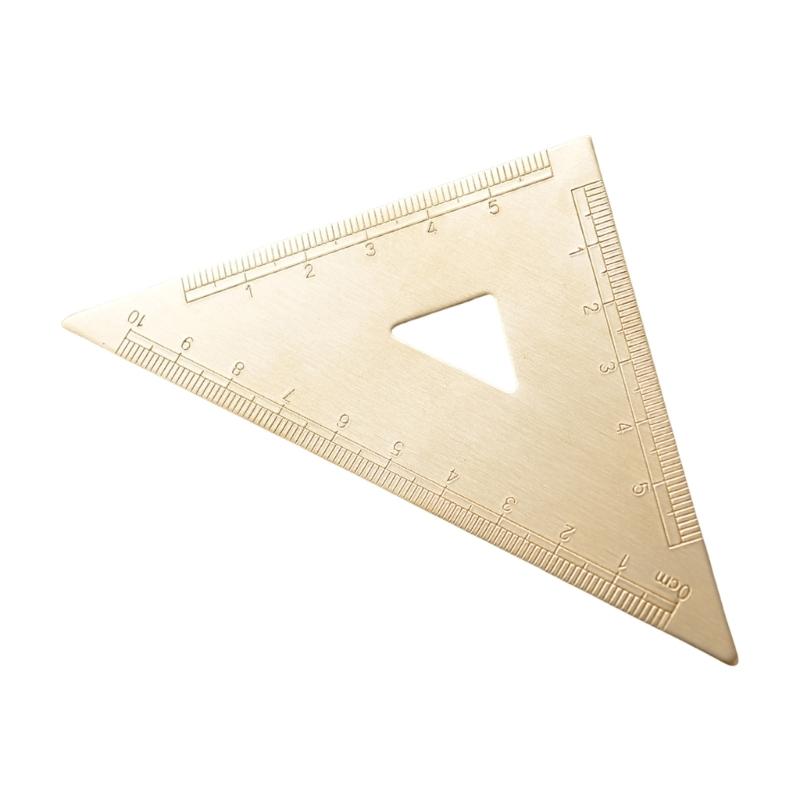 Латунный чертежный транспортир Канцелярские товары Инструмент для точных измерений Винтажная треугольная линейка Инструмент для рисования Долговечный