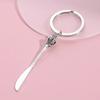 Personality Metal Fork Keychain Silver Color Metal Fork Keyring Metal Spoon Keychain  Trinkets