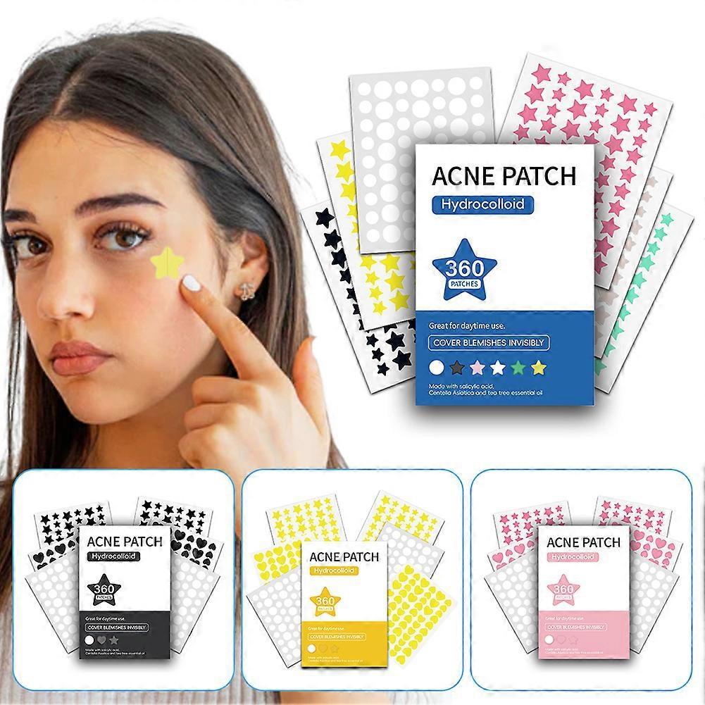 360Pcs Invisible Acne Patches Pimple Stickers Zits Blemishes Spots Cover Hydrocolloid Acne Patch for Face and Body