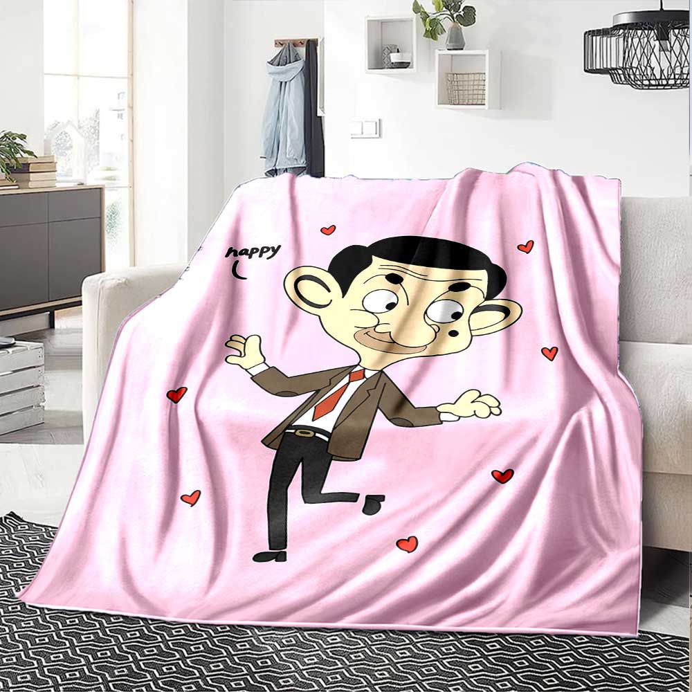 Mr Bean'S Cartoon Adventure Lightweight Blanket Comfortable Suitable for Sofa Couch Office Bed Picnics Four Seasons Universal Lovers Gift Y16