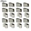 20pcs Stainless Steel Cable Clip Silver Tone Solar Photovoltaic Parts Accessories Cable Clip Wires Clamp